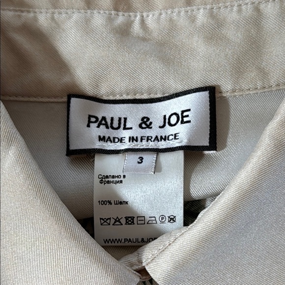 Paul & Joe Silk Vintage Floral Goose Print Button-Up Shirt Green Accents Size 3 - Picture 12 of 15